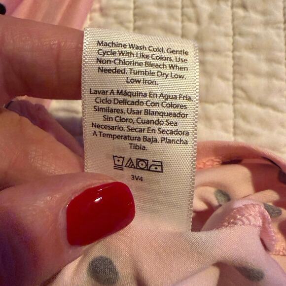 Joyspun Women’s Dreamy Soft Collection Pink Black Lace Chemise Nightgown Plus 3X - Picture 8 of 10